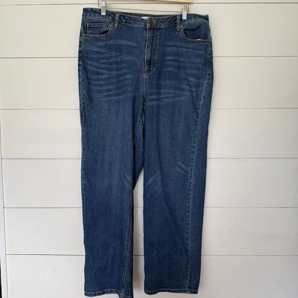 A Beautiful Soul Women’s 16 Blue Denim Stretchy Straight Jeans - Picture 1 of 6
